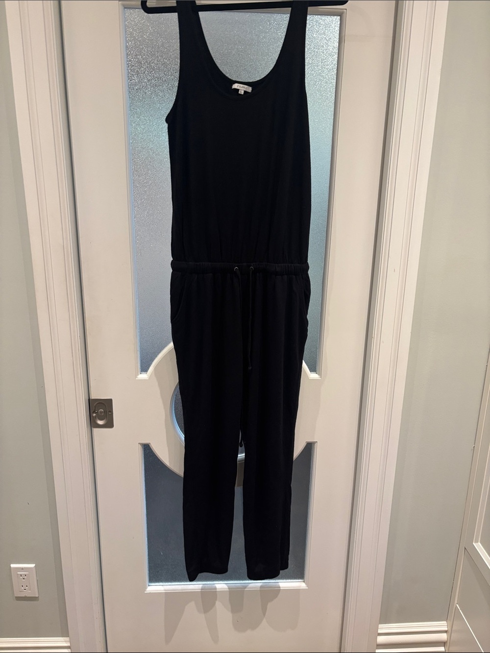 Z Supply Black Sleeveless Jumpsuit with Drawstring Waist